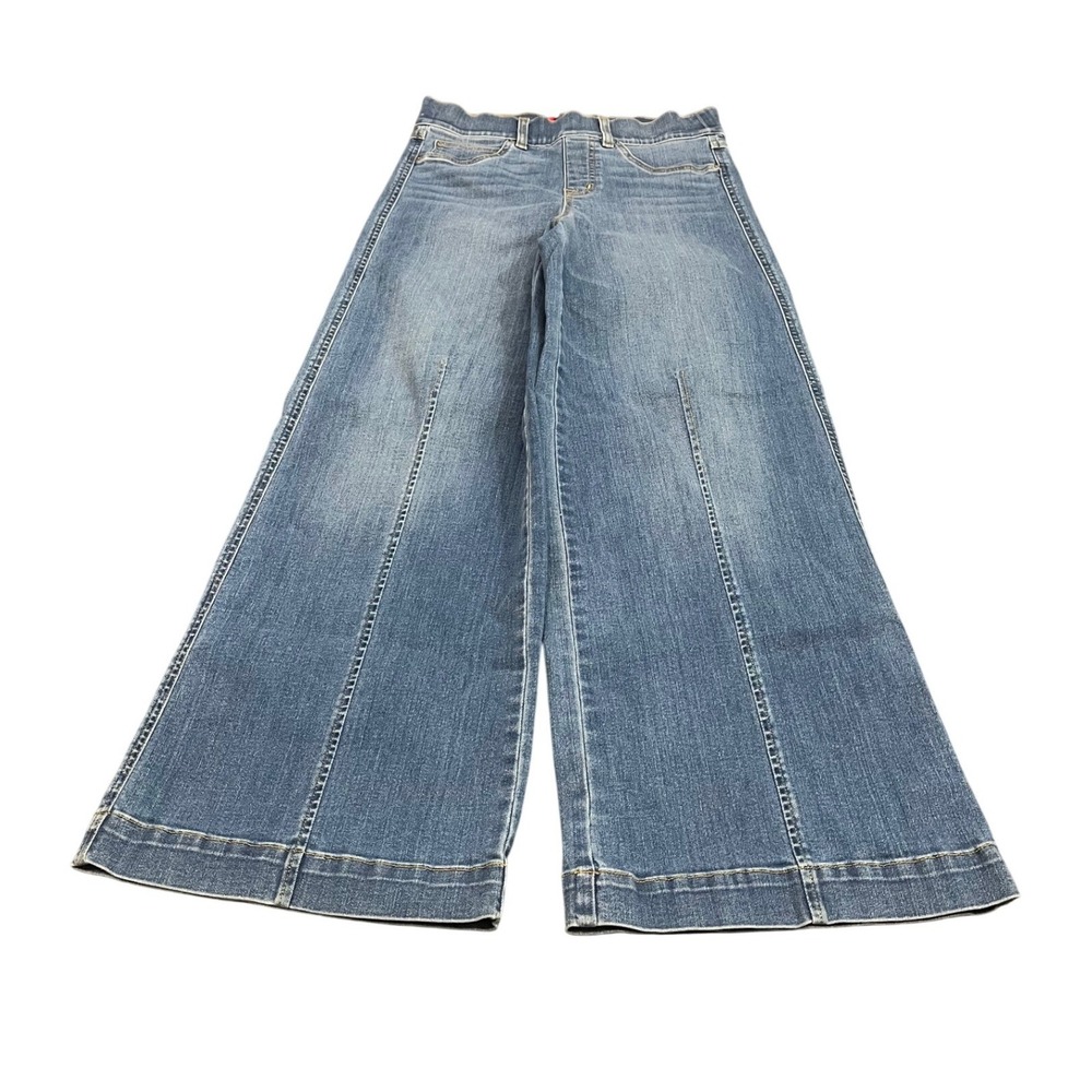 SPANX 20407Q Seamed Front Wide Leg in Vintage Indigo Pull-on Jeans Small Petite